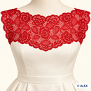 Red Rose Leaf Elastic Lace – 16 cm example use