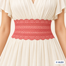 Coral Striped Openwork Elastic Lace – 16 cm example use