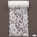 White Floral Scroll Elastic Lace – 17 cm product view