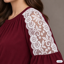 White Floral Scroll Elastic Lace – 17 cm example use