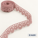 Dusty pink eyelet scallop Brussels lace
