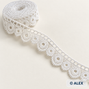 White eyelet scallop Brussels lace