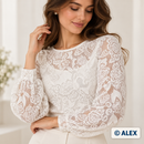 White Floral Lace Fabric — sewing use example