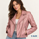 Dusty Rose Faux Leather Fabric — sewing use example