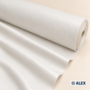 White Grained faux leather fabric roll