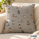 Dogs Cotton Upholstery Fabric – generated cushion-cover illustration