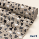 Stylised Cats Cotton Upholstery Fabric – studio fabric roll
