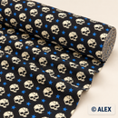 Skulls & Blue Stars Cotton Upholstery Fabric – studio fabric roll