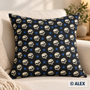 Skulls & Blue Stars Cotton Upholstery Fabric – generated sewing-use illustration