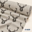Stag Heads Cotton Upholstery Fabric – studio fabric roll