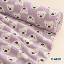 Teddy Bears on Lilac fleece fabric roll