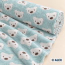 Teddy Bears on Mint fleece fabric roll