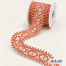Beige lattice motif Brussels lace