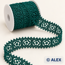 Green floral medallion Brussels lace