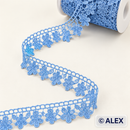 Blue Floral Vine Brussels Lace, 4 cm