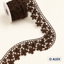 Brown Floral Vine Brussels Lace, 4 cm