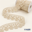 Cream Floral Vine Brussels Lace, 4 cm