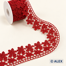 Red Floral Vine Brussels Lace, 4 cm
