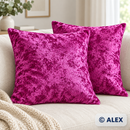 Fuchsia velvet cushion covers — illustrative sewing use