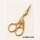 Gold stork embroidery scissors - Fabric Alex