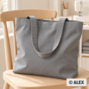 Grey cotton canvas tote bag — illustrative sewing example