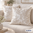 Ivory velvet cushion covers — illustrative sewing use