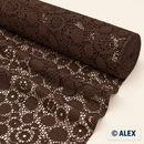 Brown Floral Lace Fabric on a roll