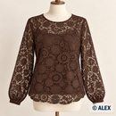 Brown Floral Lace Fabric — illustrative sewing example