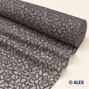 Grey Floral Stretch Lace Fabric on a roll