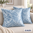 Light Blue velvet cushion covers — illustrative sewing use