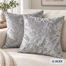 Light Grey velvet cushion covers — illustrative sewing use
