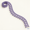 Purple looped floral edge Brussels lace