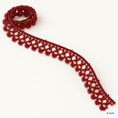 Red looped floral edge Brussels lace