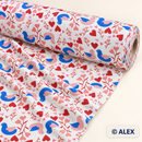 Love Birds and Hearts Jersey Fabric