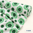 Mint Abstract Circles Cotton Jersey Fabric