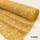 Mustard Yellow Floral Lace Fabric studio roll