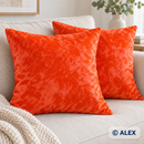 Orange velvet cushion covers — illustrative sewing use