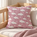 nursery cushion sewing idea using Pink Clouds and Stars organic cotton fabric