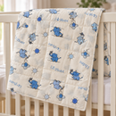nursery quilt sewing idea using Blue Elephants and Balloons organic cotton fabric