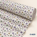 Pastel Butterflies on White 100% organic cotton fabric roll