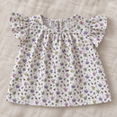 toddler blouse sewing idea using Pastel Butterflies on White organic cotton fabric