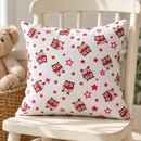 nursery cushion sewing idea using Red Owls and Stars organic cotton fabric