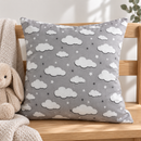 nursery cushion sewing idea using Grey Clouds and Stars organic cotton fabric