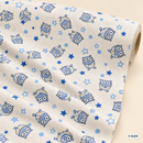 Blue Owls and Stars Organic Cotton Fabric – fabric roll