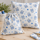 Blue Owls and Stars Organic Cotton Fabric – sewing inspiration; fabric sold separately