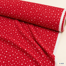 White Stars on Red Organic Cotton Fabric – fabric roll