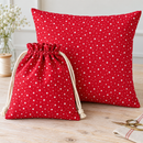 White Stars on Red Organic Cotton Fabric – sewing inspiration; fabric sold separately