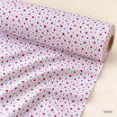 Red Stars on White Organic Cotton Fabric – fabric roll