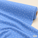 White Stars on Blue Organic Cotton Fabric – fabric roll