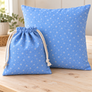 White Stars on Blue Organic Cotton Fabric – sewing inspiration; fabric sold separately